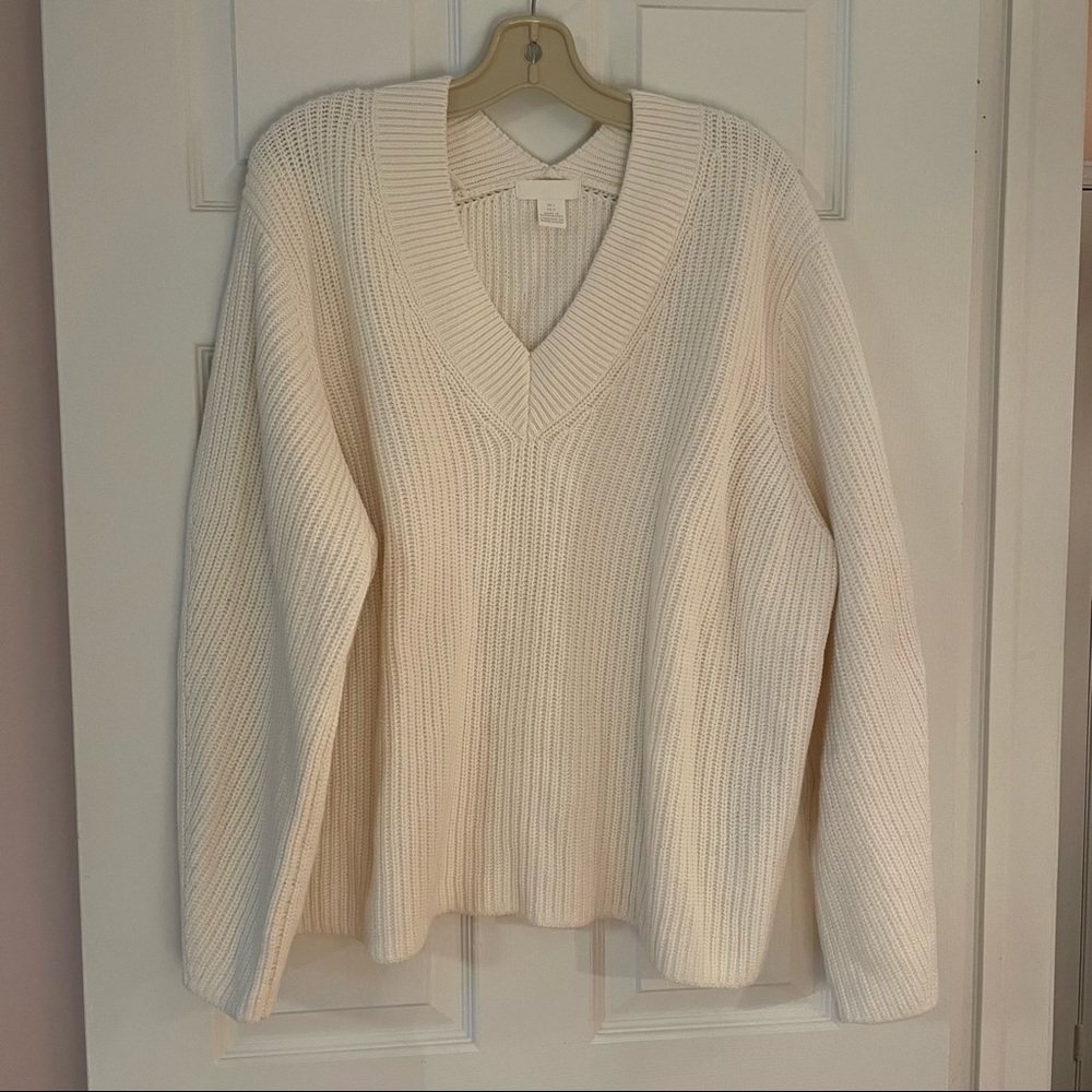 Oversized White Knit Sweater from H&M